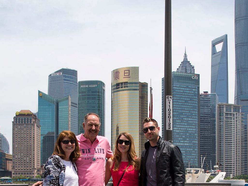 Beckley with his family in Shanghai.